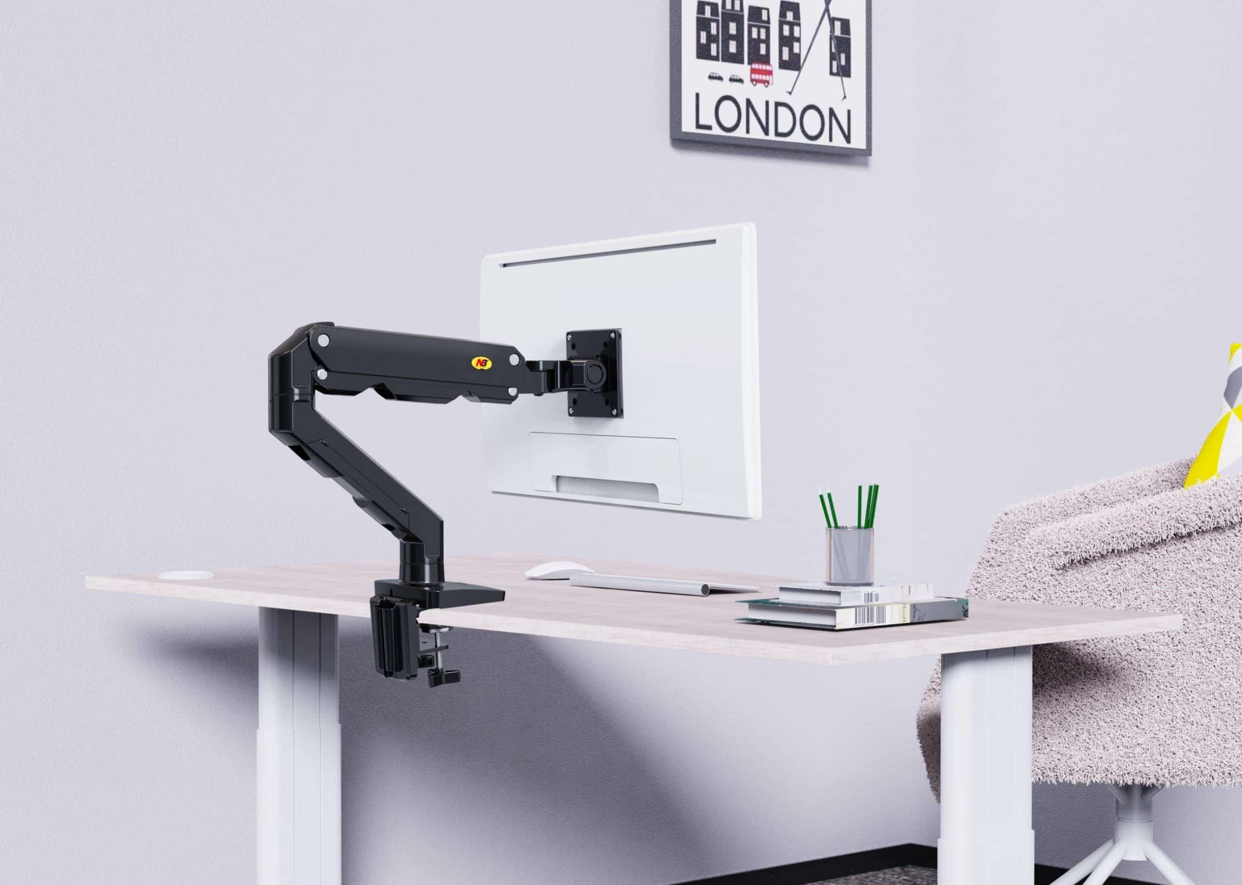 North Bayou Ergoflex Single Monitor Desk mount for 27″ – 45″ screens (G50)