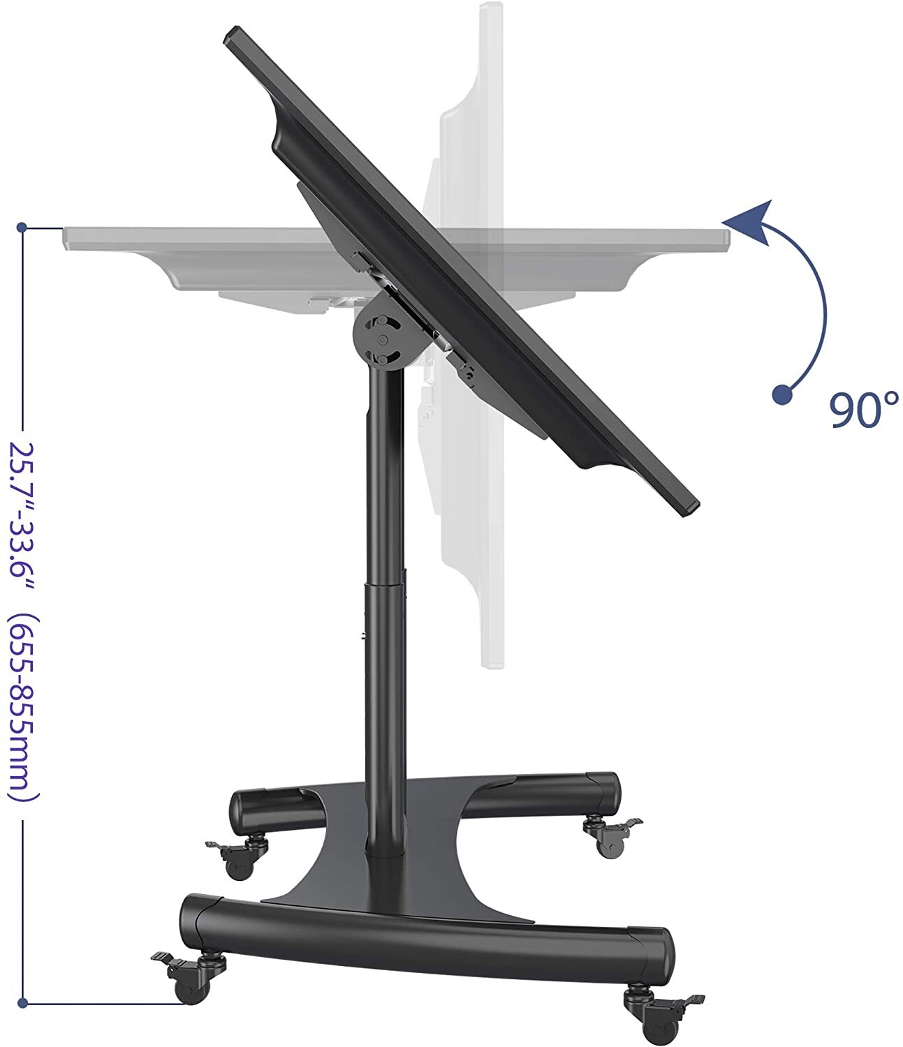 North Bayou Mobile TV Cart For LED TV / screens 32″-70” ( AVA50)