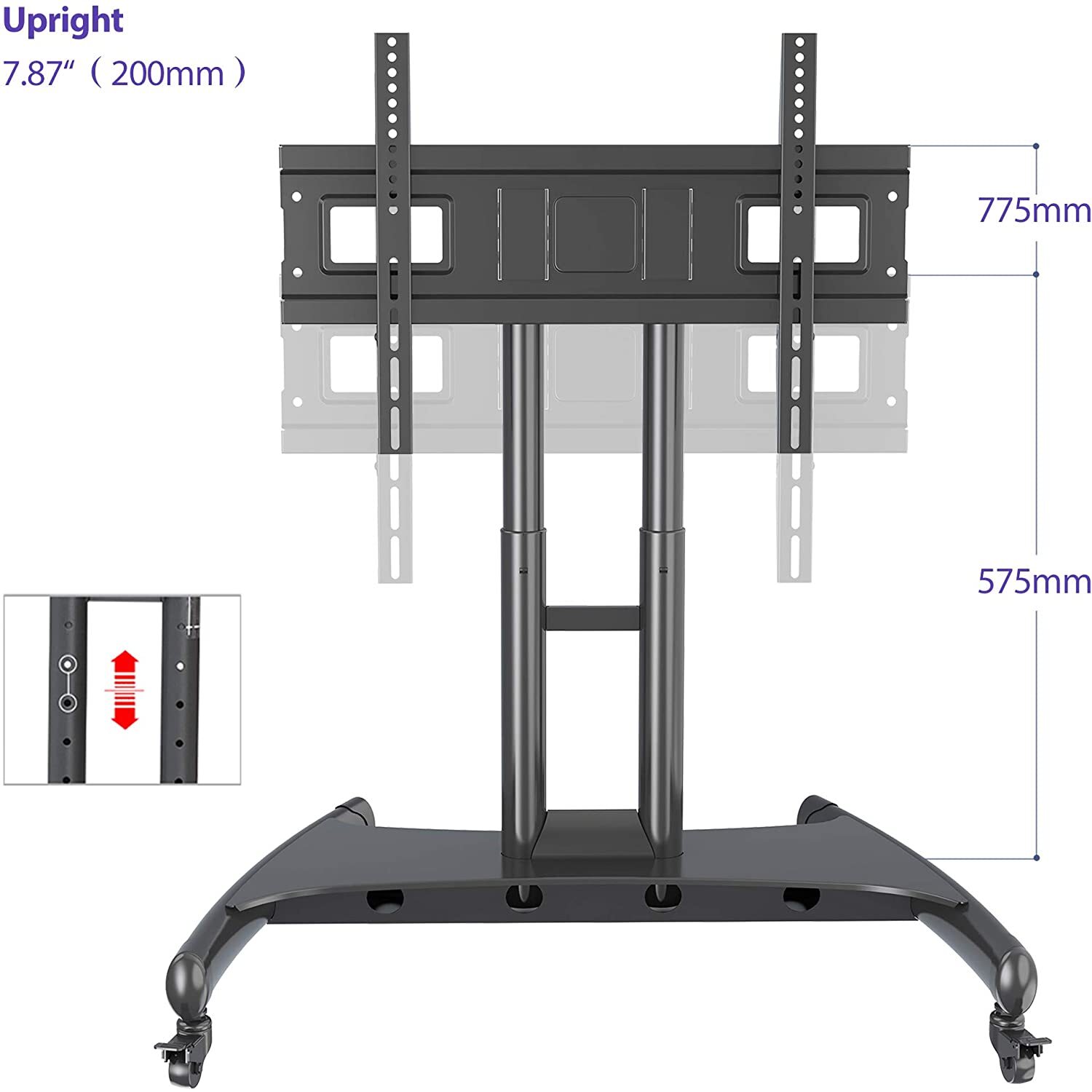 North Bayou Mobile TV Cart For LED TV / screens 32″-70” ( AVA50)