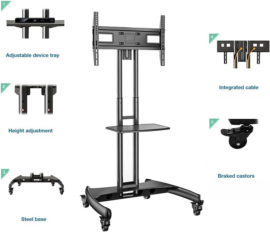 Mobile TV Cart Stand with Wheels for 32_-75_ TV’s(AVA1500-60-1P) (1)